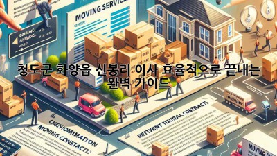 청도군 화양읍 신봉리 이사, 효율적으로 끝내는 완벽 가이드